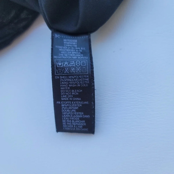 Forever 21 Womens Gold Black Foiled Textured Waves Skirt Elastic Waist Lined S - Picture 4 of 9